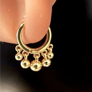 14k vermeil huggie huggies Ball Hoop Earrings